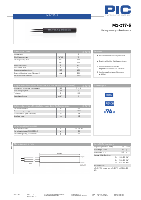 MS-217-5 Datasheet PDF PIC GmbH