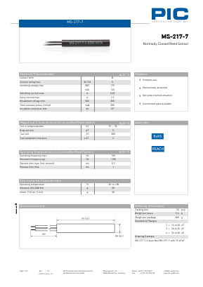 MS-217-7 Datasheet PDF PIC GmbH