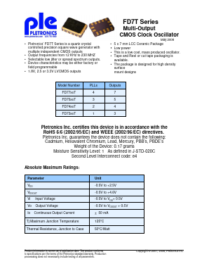 FD7445TL-25.0M Datasheet PDF Pletronics, Inc.
