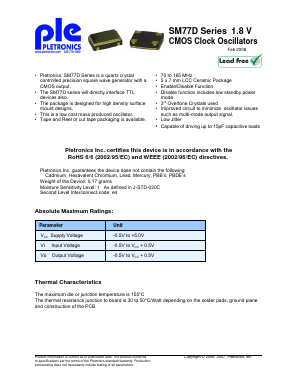 SM77D Datasheet PDF Pletronics, Inc.