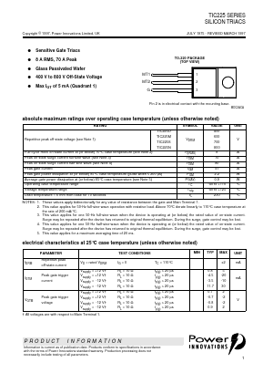TIC225S Datasheet PDF Power Innovations Ltd