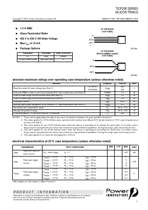 TICP206LPR Datasheet PDF Power Innovations Ltd