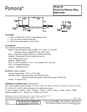B-8-1 Datasheet PDF Pomona Electronics