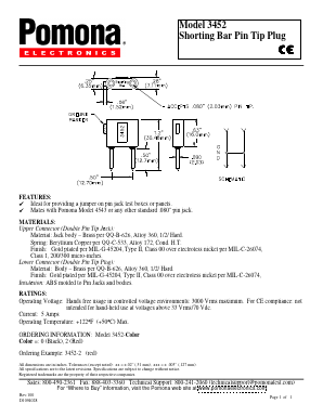 3452-0 Datasheet PDF Pomona Electronics