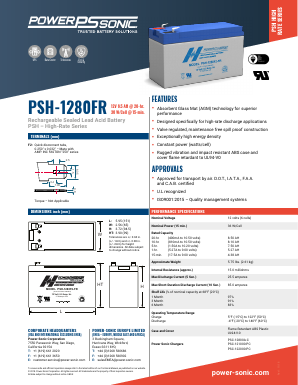 PSH-1280FR Datasheet PDF Power Sonic Corporation