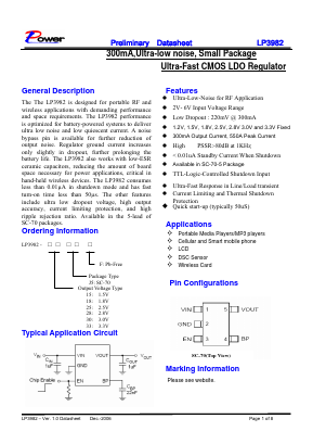 LP3982-28J5 Datasheet PDF Lowpower Semiconductor inc