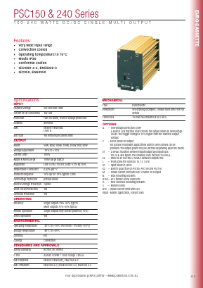 PSC150B15S15 Datasheet PDF Powerbox