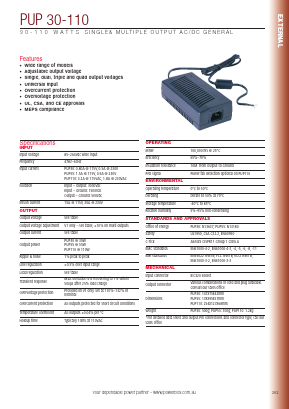 PUP30-18 Datasheet PDF Powerbox