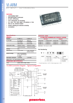 VI-ARM-T22 Datasheet PDF Powerbox