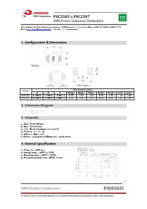 PSC2505-331K Datasheet PDF PREMO CORPORATION S.L
