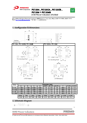 PS1206-2R3 Datasheet PDF PREMO CORPORATION S.L