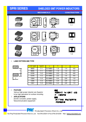 101 Datasheet PDF Productwell Precision Elect.CO.,LTD