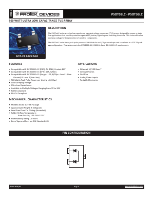 PSOT08LC-T7 Datasheet PDF Protek Devices