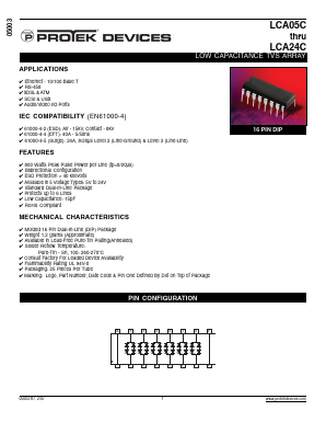 LCA05C-LF Datasheet PDF Protek Devices