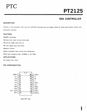 PT2125-C8N-NNN1-C Datasheet PDF Princeton Technology