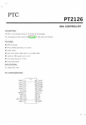 PT2126 Datasheet PDF Princeton Technology