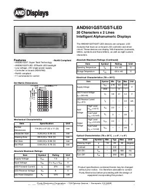 AND501GST-LED_ Datasheet PDF Purdy Electronics Corporation