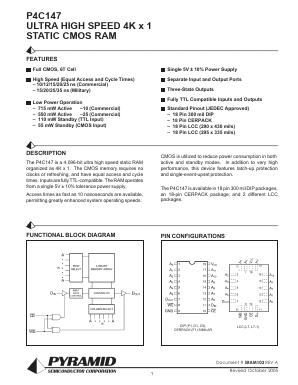 P4C147-10CM Datasheet PDF Semiconductor Corporation