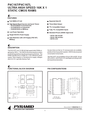 P4C167 Datasheet PDF Semiconductor Corporation