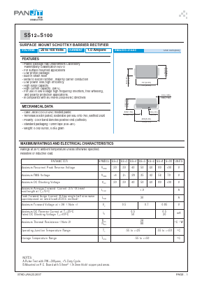 S100 Datasheet PDF PANJIT INTERNATIONAL