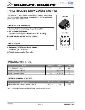 BZX84C9V1TW Datasheet PDF PANJIT INTERNATIONAL