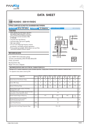 SB1650DC Datasheet PDF PANJIT INTERNATIONAL