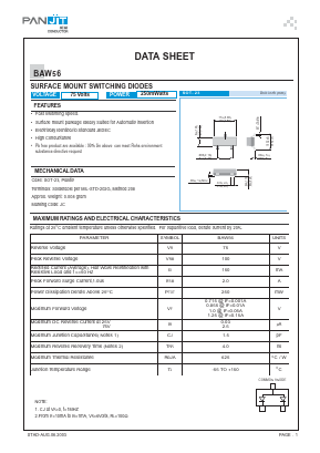 BAW56 Datasheet PDF PANJIT INTERNATIONAL