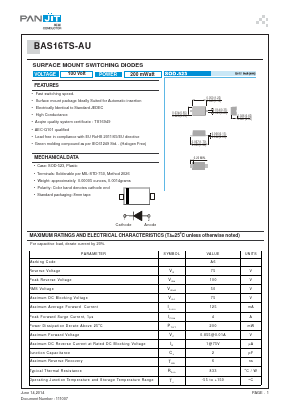 BAS16TS-AU_R1_000A1 Datasheet PDF PANJIT INTERNATIONAL