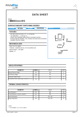MMBD6050WS Datasheet PDF PANJIT INTERNATIONAL