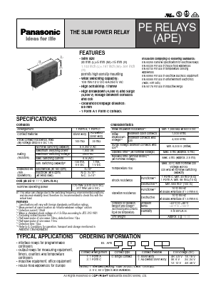 APE10012 Datasheet PDF Panasonic Corporation