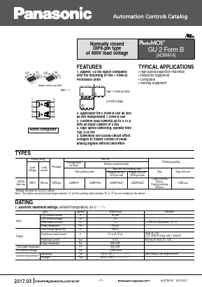 AQW414AZ Datasheet PDF Panasonic Corporation