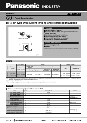 AQY210HLAZ Datasheet PDF Panasonic Corporation