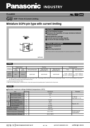 AQY210LSZ Datasheet PDF Panasonic Corporation