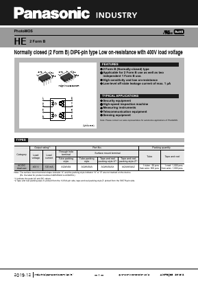 AQW454A Datasheet PDF Panasonic Corporation