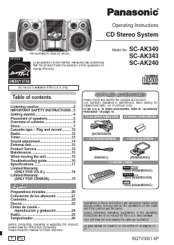 SC-AK343 Datasheet PDF Panasonic Corporation