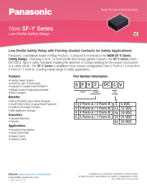SFY2-DC21V Datasheet PDF Panasonic Corporation
