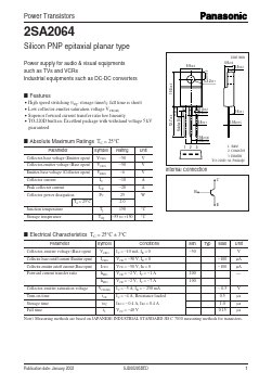 2SA2064 Datasheet PDF Panasonic Corporation