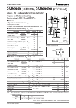 2SB0949 Datasheet PDF Panasonic Corporation