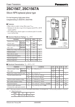 C1567A Datasheet PDF Panasonic Corporation