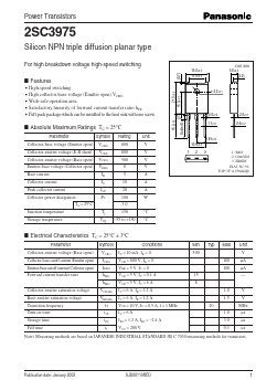 2SC3975 Datasheet PDF Panasonic Corporation