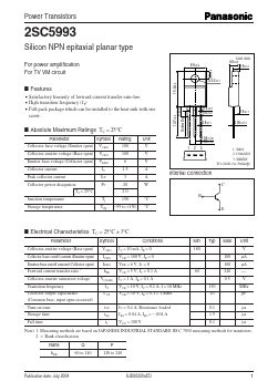 2SC5993 Datasheet PDF Panasonic Corporation