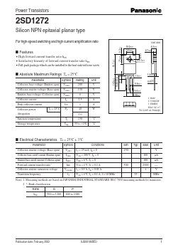 2SD12720P Datasheet PDF Panasonic Corporation