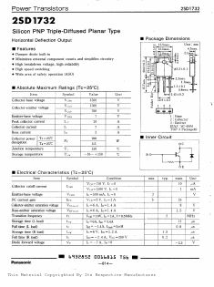 2SD1732 Datasheet PDF Panasonic Corporation
