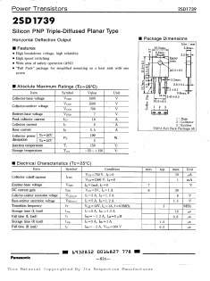D1739 Datasheet PDF Panasonic Corporation