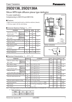 2SD2138AQ Datasheet PDF Panasonic Corporation
