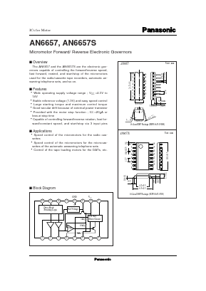 AN6657 Datasheet PDF Panasonic Corporation