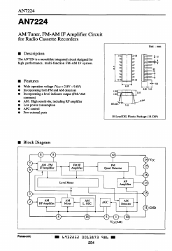 AN7224 Datasheet PDF Panasonic Corporation