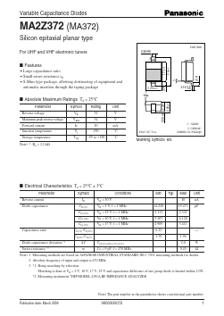 MA2Z372 Datasheet PDF Panasonic Corporation