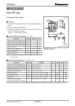 MSG33002 Datasheet PDF Panasonic Corporation