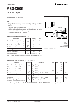 MSG43001 Datasheet PDF Panasonic Corporation